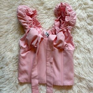 I AM GIA Light Pink Naomi Corset Blouse XS